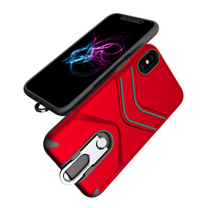 Échantillon gratuit Rouge Téléphone Cas Dur Béquille <span class=keywords><strong>Couverture</strong></span> <span class=keywords><strong>Mobile</strong></span> Pour Iphone X/8/7/6 S - Product Image 1
