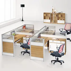 Grand Espace L Forme Bureau Cloison De Bureau En Verre