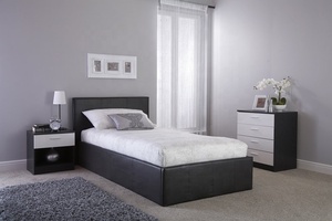 Il Lato Ascensore Ottoman di Stoccaggio <span class=keywords><strong>Letto</strong></span> Del Cuoio Del Faux Alzata A Gas Up di Stoccaggio <span class=keywords><strong>Letto</strong></span> Nero 4 Formati Disponibili - Product Image 5