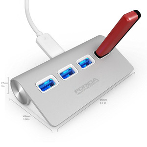 อลูมิเนียมอัลลอยด์ USB 3.0ฮับ<span class=keywords><strong>4</strong></span>พอร์ตพร้อมแผ่นกันลื่น - Product Image 4