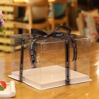Boîte-cadeau pliable de 15 pièces, impression en plastique Pvc transparente, pour cadeaux de mariage, Mini tasse à gâteau