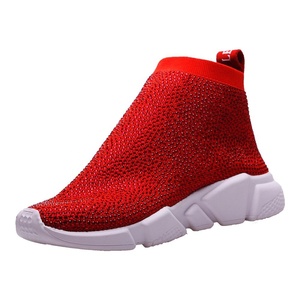 2023 Popular zapatos hechos a mano de cristal Bling velocidad de calcetín de zapatillas de deporte de las mujeres - Product Image 3