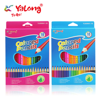 Yalong Offre Spéciale : Crayons de Couleur Triangle en Bois de Peuplier Naturel et Doux, 12/18/24 Couleurs, pour Étudiants et Enfants