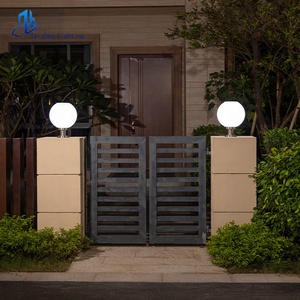 350MM Round Plastic Solar <strong>Fence</strong> <strong>Post</strong> <strong>Lights</strong> Main Gate Pillar <strong>Light</strong> Villa Garden Park Bollard Top Ball Lamp Lighting Landscape - Product Image 3