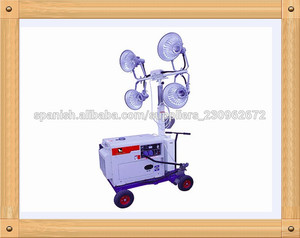 4.8m mástil 60HZ 6.3KW enfriago por agua insonoso torres de iluminación generador diesel con 4*400 lámparas con tráiler - Product Image 1