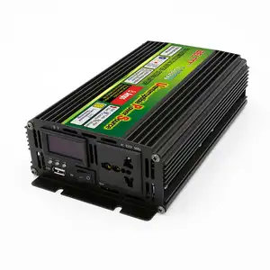 เครื่องแปลงไฟรถยนต์พร้อมที่ชาร์จ Ups และจอแสดงผล LED,1000W DC 12V/24V เป็น AC 110V/220V/230V สำหรับบ้านและระบบพลังงานแสงอาทิตย์