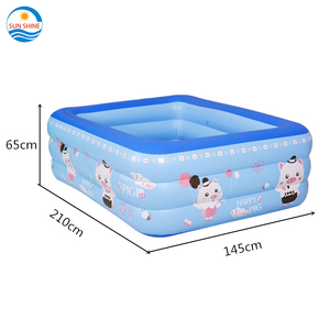 Piscine gonflable rectangulaire pour enfants en PVC bleu personnalisé, grand modè<span class=keywords><strong>le</strong></span>, motif cochon joyeux, épaisseur 3 mm, installation facile, pour <span class=keywords><strong>la</strong></span> <span class=keywords><strong>famille</strong></span> et les enfants en extérieur - Product Image 6