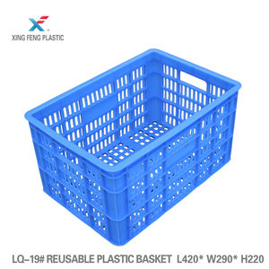Agriculture vegetable and fruits stackable mesh plastic crate 420*290*220mm