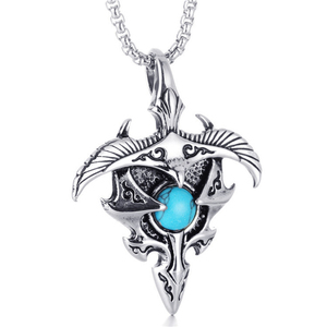 Prezzo di fabbrica della collana dell'<span class=keywords><strong>aquila</strong></span> dell'acciaio inossidabile della collana del pendente dell'<span class=keywords><strong>aquila</strong></span> turchese di stile Punk dell'annata - Product Image 1