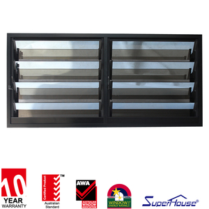 Superhouse Australian Standard Aluminium Louver Window with <strong>Security</strong> <strong>bar</strong> and Frosted Glass - Product Image 2