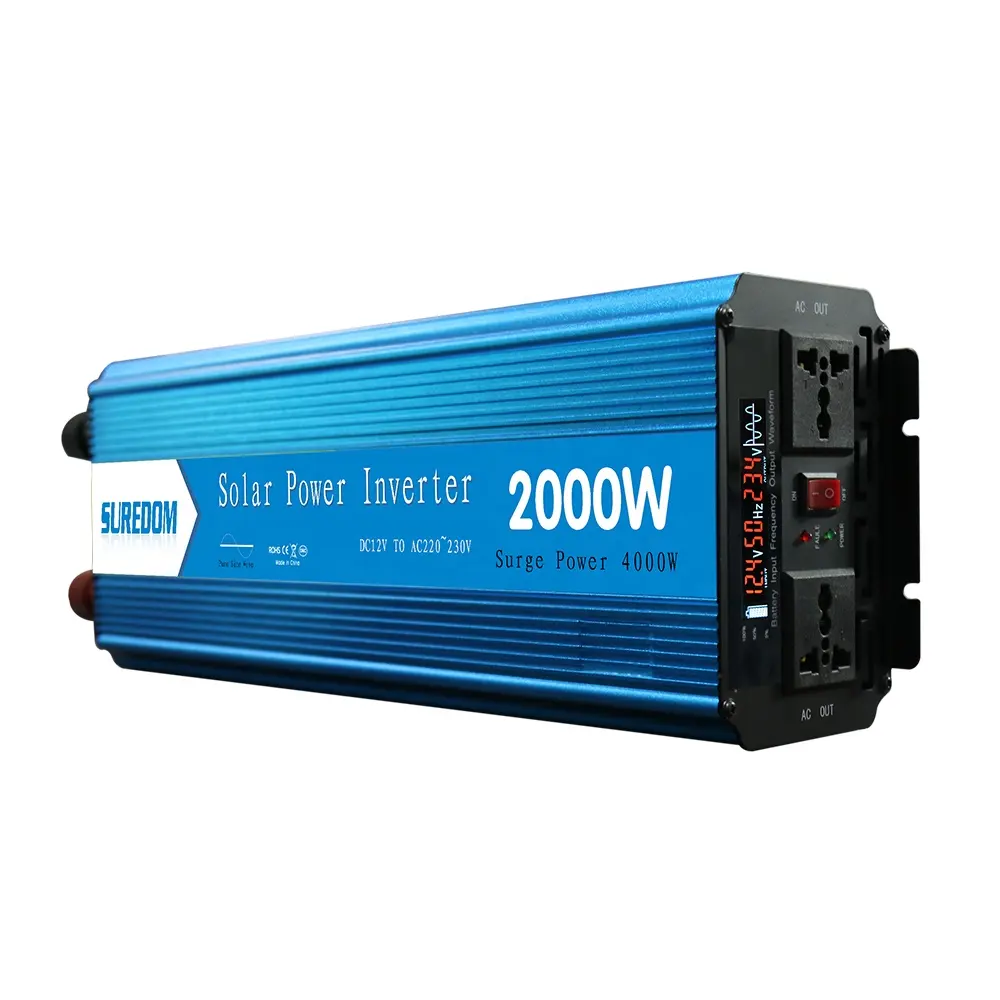 Wholesale 2000w dc 12v 24v pure sine wave solar inverters converters voltage converter 12 v 220v with digital display
