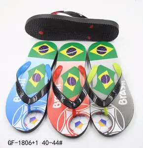 Calzado Casual de PVC con bandera brasileña, chanclas, Zapatillas para hombre