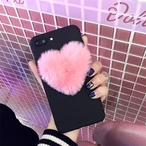 Moda suave peludo amor corazón patrón teléfono caso para el iPhone 8 7 más 6 6 s más X - Product Image 5