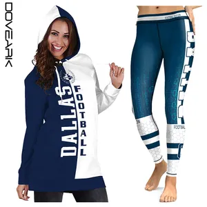 Set Hoodie dan legging tim Amerika Serikat, pakaian sepak bola rugbi kota Amerika kualitas tinggi