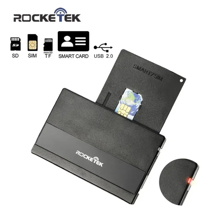 Rocketek usb الذكية 2.0 سيم قارئ بطاقات سائق الكاتب ISO7816