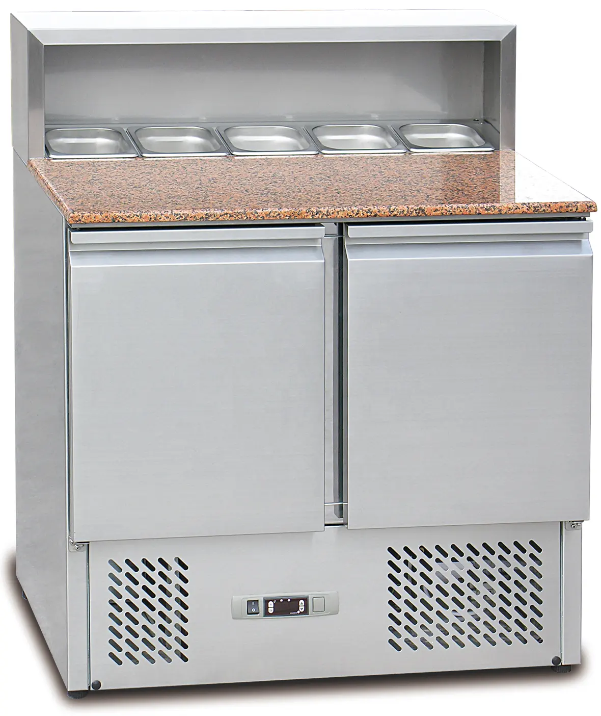 業務用冷蔵庫高品質2ドアピザプレップテーブル冷蔵庫