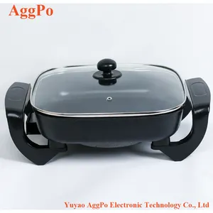 NonスティックDeep Dish Electric Skillet Multi機能Electric Frying Pan、1800W 30 × 30センチメートルStainless鋼の正方形Electric Skillet