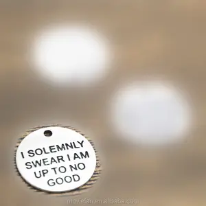 HP Charms silver tone I Solemnly Swear I Am Up To No Good Pendants 20mm