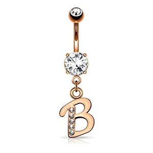 316L Chirurgisches Stahl material Alphabet Buchstabe Dangl ing Navel Belly Ring Piercing Schmuck