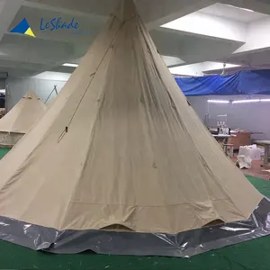 5m豪华印度tipi帐篷金字塔帐篷棉帆布家庭户外野营帐篷防水