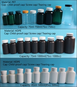 Factory sale HDPE clear empty plastic medicine capsule pill bottle