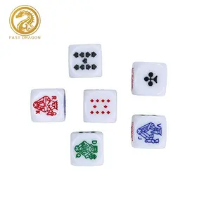 Set von 5 Poker Würfel mit Professionelle Doppelruf Leder Würfelbecher mit Rotem Filz, Ideal für Reisen