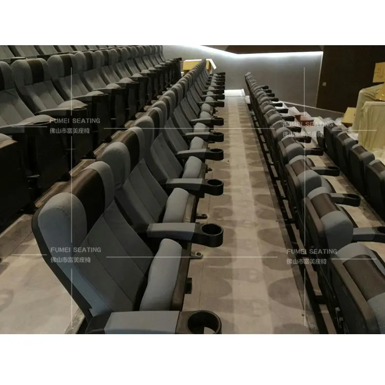 Asientos de cine de películas plegables usados, asientos de teatro profesionales de tela al por mayor Reposabrazos de madera, asientos de cine Silla de teatro