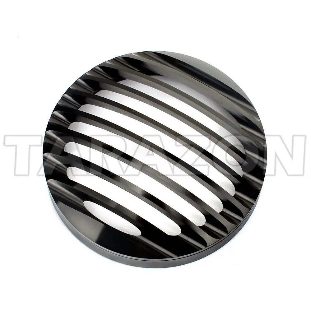 5 3/4 "negro de aluminio de faro de la parrilla para 04-14 Harley Sportster XL 883 de 1200