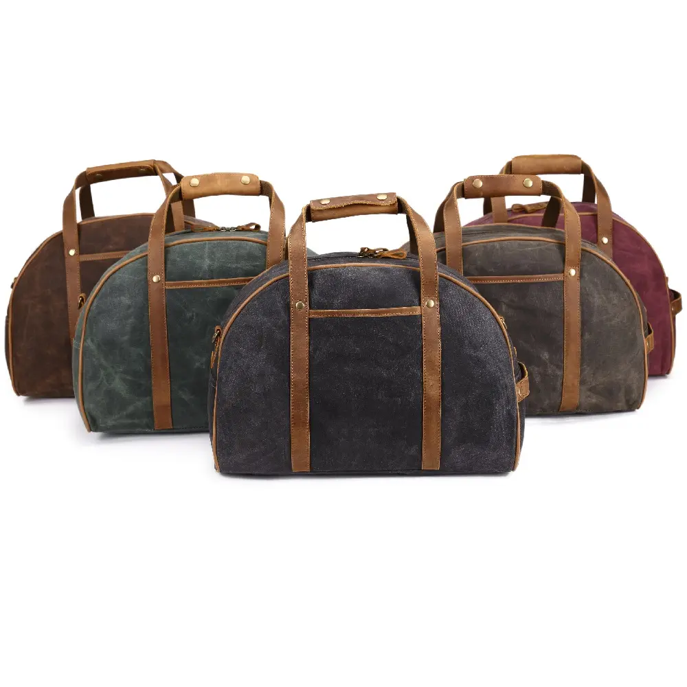 Smoarco — sac de voyage en cuir pour hommes, sac à main en toile cirée, accessoire de voyage Vintage