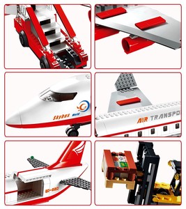 인기있는 ABS 856 pcs DIY 플라스틱 공항 빌딩 벽돌 장난감 교육 블록 - Product Image 4