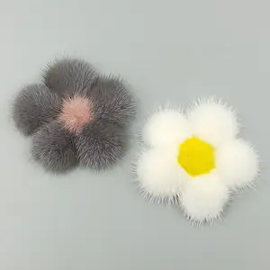 Personnalisé fleur de fourrure de vison décoration vêtements accessoires