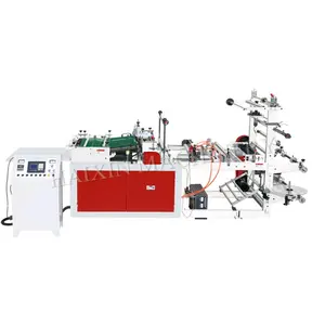 Plastic ldpe hdpe courier one line hot seal flowers shopping carry handle bag cutting machine