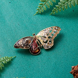 Clásico insecto <span class=keywords><strong>broche</strong></span> joyería de cristal de esmalte de Metal <span class=keywords><strong>broche</strong></span> de mariposa para las mujeres - Product Image 4