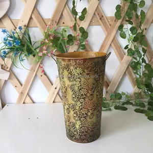 Vaso de lata de aço galvanizado/vaso antigo/vaso de flores