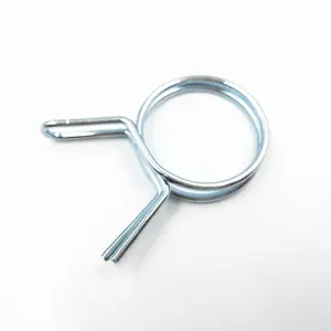 Zinc Plated Steel Wir Form Type Squeeze double Wire Hose Clamp