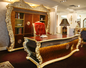 Mobili da Ufficio Dirigenziali in Stile Barocco di Lusso, Fatti a Mano, Antichi, Intarsiati, Dorati, Classici Italiani BF05-21422 - Product Image 4