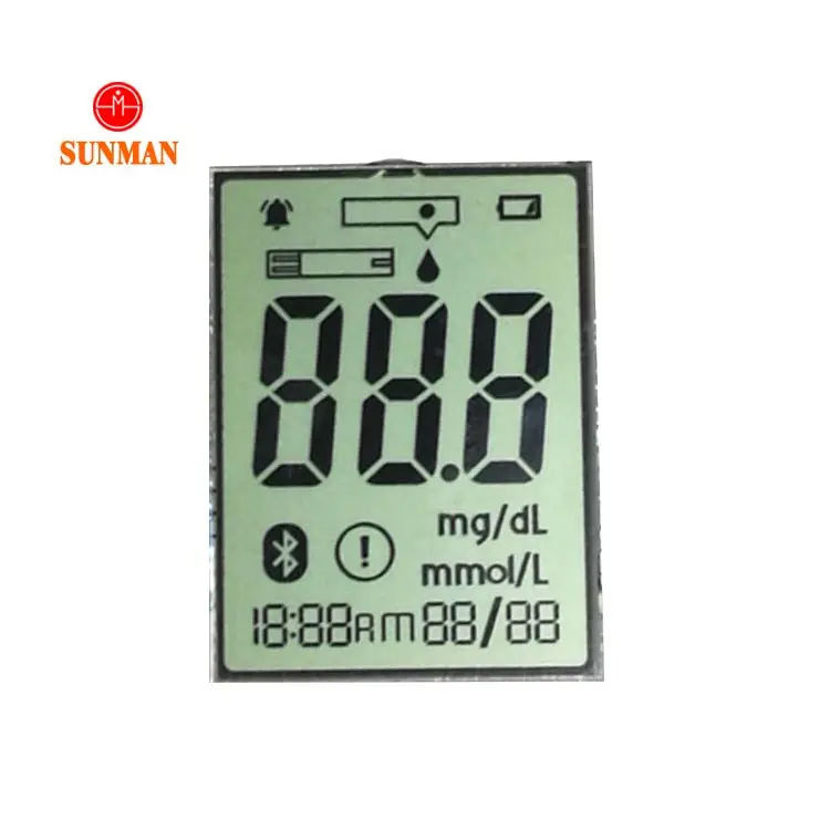 Pabrik 10 Digit 7 Segmen Kustom Optoelectronic Lcd Display untuk Meteran Glukosa Darah