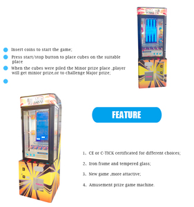 Coin Vận Hành Đống Lên Gạch Plush <span class=keywords><strong>Stacker</strong></span> Giải Thưởng Bán Hàng Tự Động Arcade Trò Chơi Máy Để Bán - Product Image 2