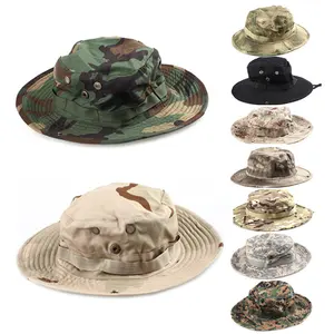 65/35 poliestere/cotone Digital Camouflage tesa larga Jungle Bucket Fishing Camping Boonie Hat con sottogola