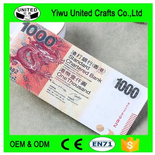 Dólar EURO Moneda de rupia de papel de impresión barato hecho a mano cartera dinero clip dentro bolso regalo de la novedad