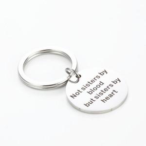 Porte-clés pendentif en forme de cœur, boucles d'oreilles pas sœurs par le sang, sœurs en cœur, cadeau d'amitié, meilleur - Product Image 3