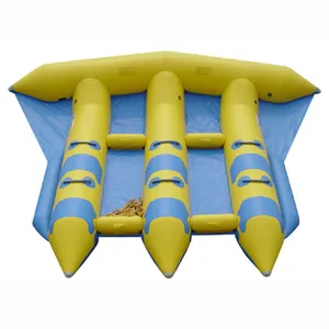 Venta directa de fábrica de tamaño personalizado inflable del tubo remolcable banana pescado volador para agua juego de deportes