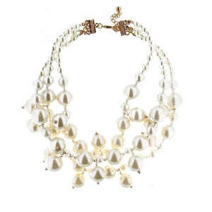 Collar de Perlas de Tres Capas, Diseño de Collar de Perlas Grandes, Joyería de Perlas Grises, Rosas y Negras - Product Image 3