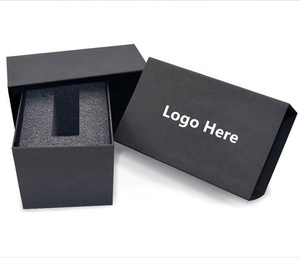ZWBC1 Cardboard Black Watch Boxes with Foam Pad Paper Gift Box Foam Insert