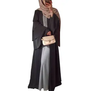 2019 中国制造商土耳其服装新模型 abaya 在迪拜妇女打开 Abaya