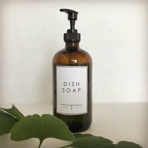 Vintage ispirato 250ml / 500ml distributore di boston ambra bottiglia di <span class=keywords><strong>vetro</strong></span> con pompa nero - Product Image 3