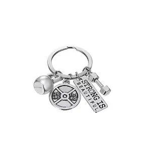 Gym Key ring Train Beyond Pain Dumbbell · Initial Keychain · Gym