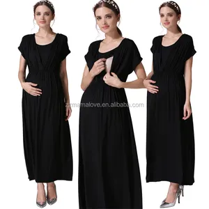 Emotie Moeders Groothandel Zachte Katoenen Jersey Plus Size Prom Jurk Voor Zwangere Vrouwen Moederschap Jurk