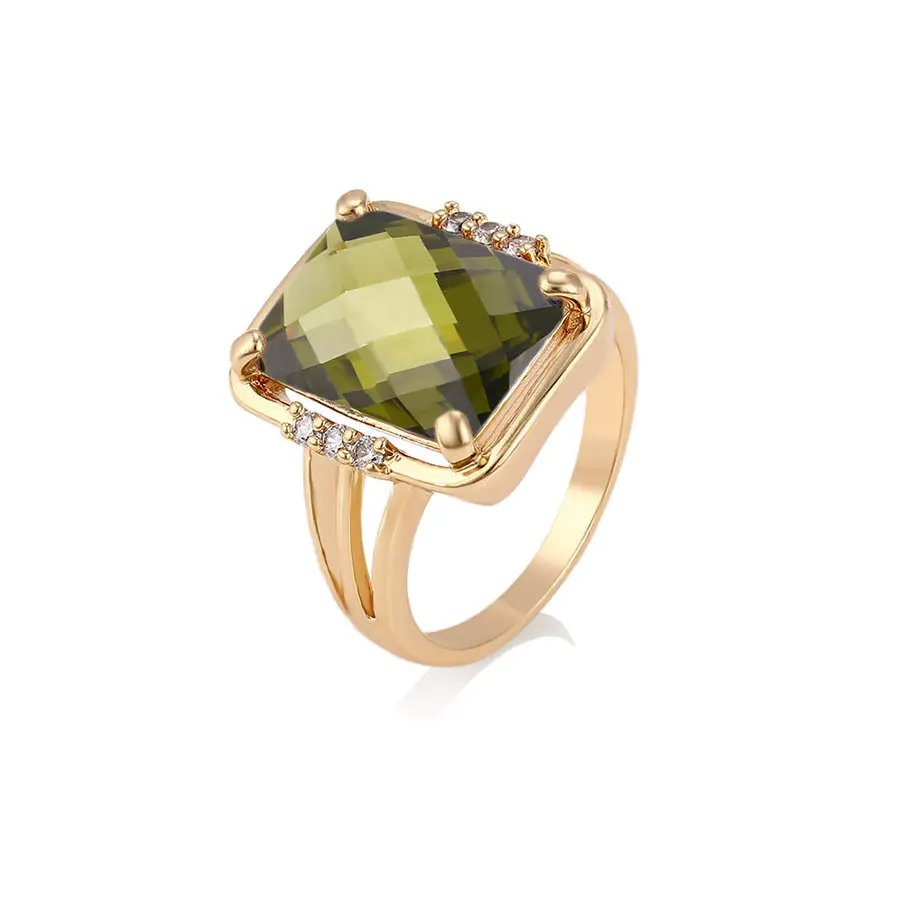 14752ビッグ石のリングのデザインHot販売ロイヤルレディースジュエリー長方形型カラフルな宝石指輪