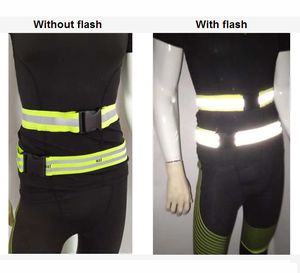 En471 Klasse 2 gut sichtbare reflektierende Taille fluor zierende elastische Polyester gewebe Taille Sicherheit reflektierende Gürtel band - Product Image 3